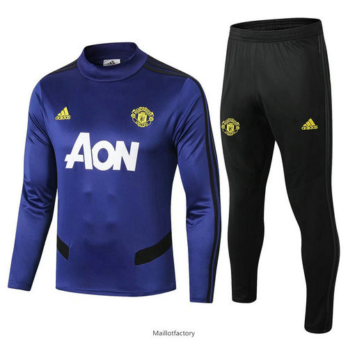 Achat Survetement Manchester United 2019/20 Bleu Marine Col Rond