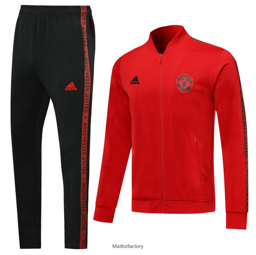 Vente Veste Survetement Manchester United 2019/20 Noir Rouge