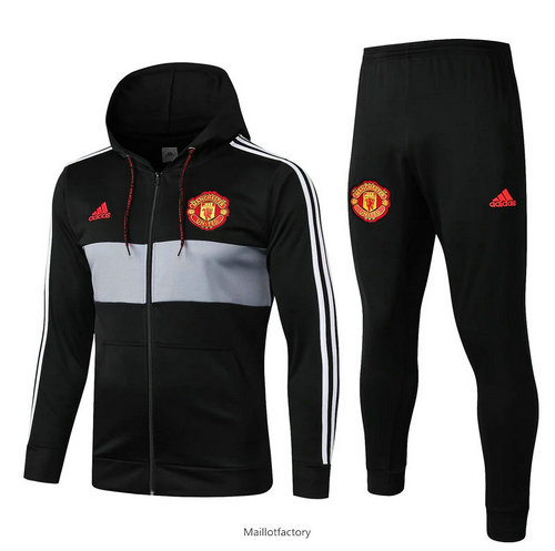 Achetés Veste Survetement Manchester United 2019/20 Noir à Capuche