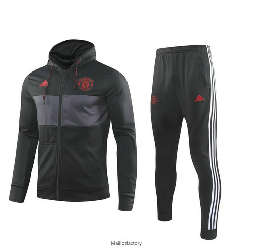 Flocage Veste Survetement Manchester United 2019/20 Noir à Capuche