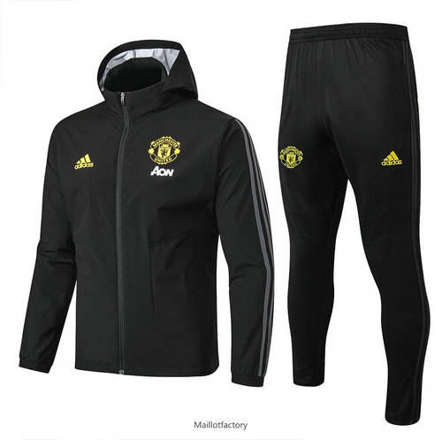 Prix Coupe vent Manchester United 2019/20 Noir à Capuche