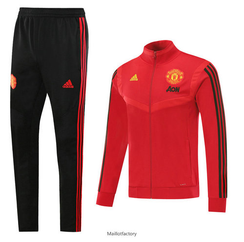 Soldes Veste Survetement Manchester United 2019/20 Rouge/Noir