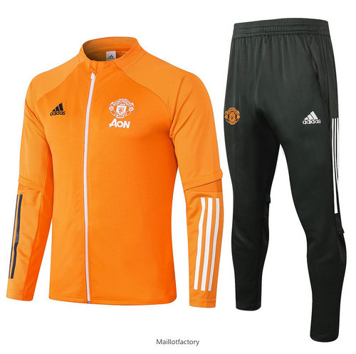 Pas cher Veste Survetement Manchester United 2020/21 Orange