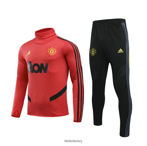 Prix Survetement Manchester United 2019/20 Rouge/Noir Col haut