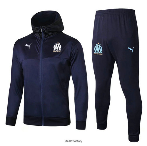 Achetez Veste Survetement Marseille 2019/20 Bleu Marine à Capuche