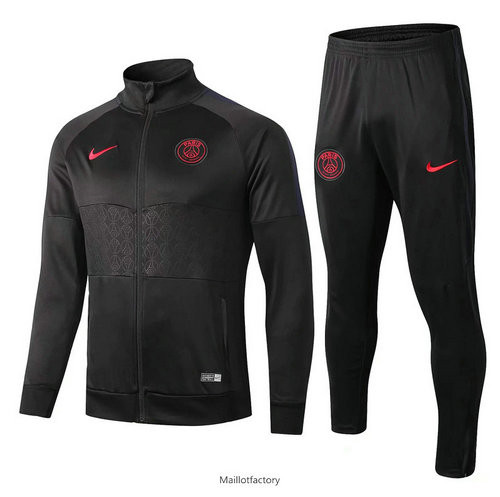 Achat Veste Survetement PSG 2019/20 Noir Col Haut