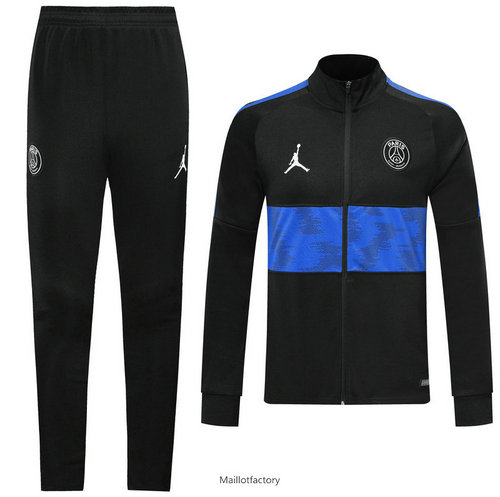 Prix Veste Survetement PSG 2019/20 Noir/Bleu bande