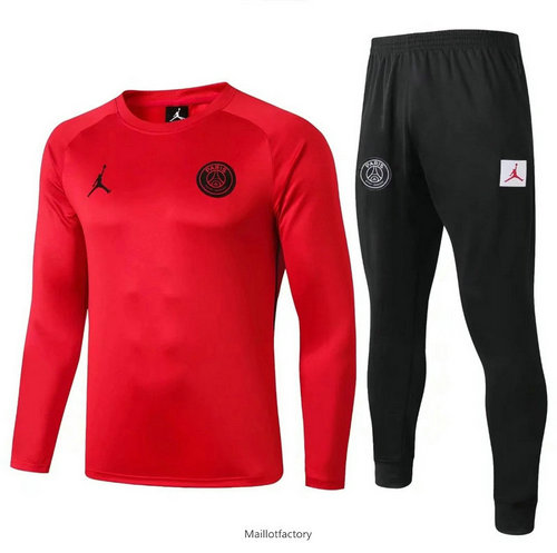 Soldes Survetement PSG 2019/20 Rouge/Noir Col Rond