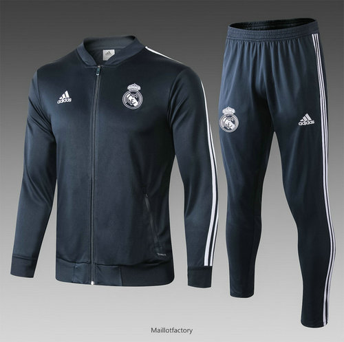 Vente Veste Survetement Real Madrid 2019/20 Bleu Marine col bas