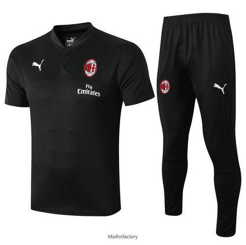 Achetés Kit d'entrainement Maillot AC Milan 2019/20 Noir Col Rond