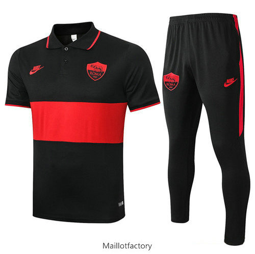 Achetés Kit d'entrainement Maillot AS Rome POLO 2019/20 Noir/Rouge