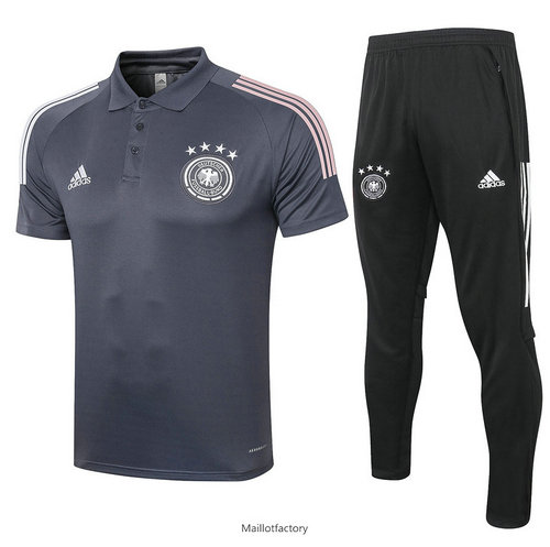 Prix Kit d'entrainement Maillot Allemagne POLO 2020/21 Gris foncé