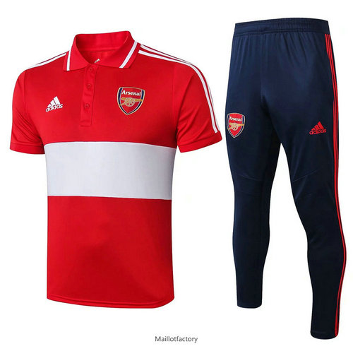 Pas cher Kit d'entrainement Maillot Arsenal POLO 2019/20 Rouge/Bleu