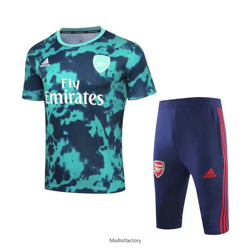 Prix Kit d'entrainement Maillot Arsenal 2019/20 Bleu Col Rond