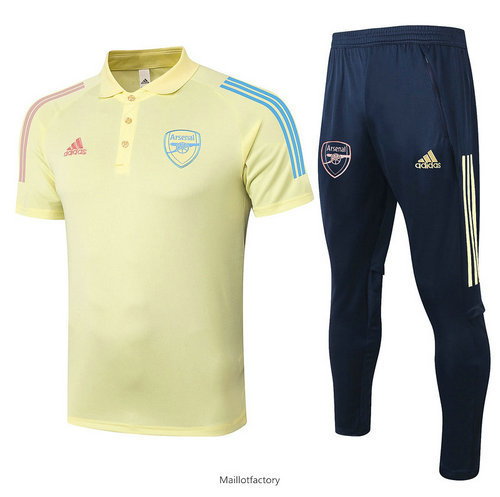 Soldes Kit d'entrainement Maillot Arsenal POLO 2020/21 Jaune