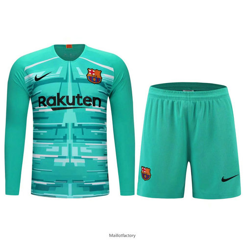 Vente Kit d'entrainement Maillot Barcelone Gardien De But 2019/20 Vert Col Rond