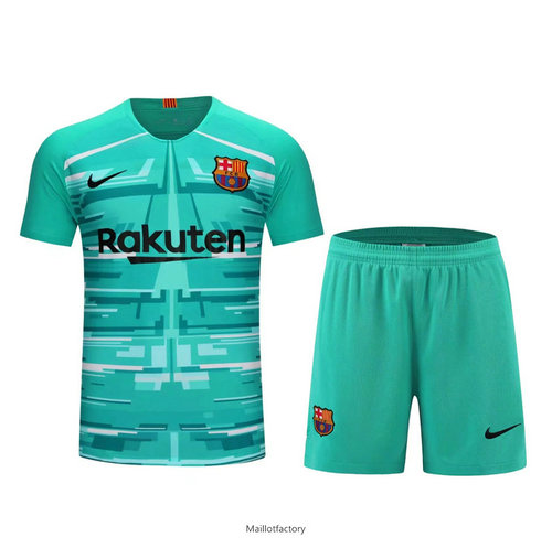 Soldes Kit d'entrainement Maillot Barcelone Gardien De But 2019/20 Vert Col Rond