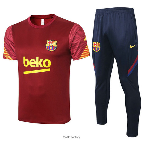 Achetez Kit d'entrainement Maillot Barcelone 2020/21 Jujube Rouge