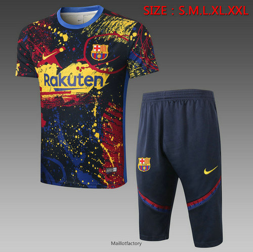 Soldes Kit d'entrainement Maillot Barcelone 3/4 2020/21 vert noirâtre