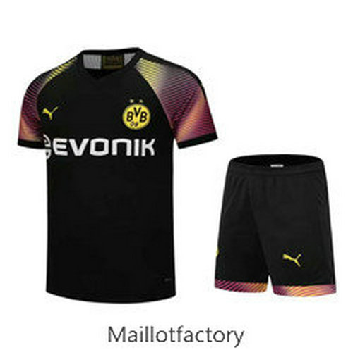 Soldes Kit d'entrainement Maillot Borussia Dortmund Gardien De But 2019/20 Noir Col V