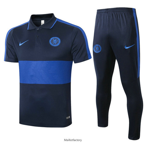 Prix Kit d'entrainement Maillot Chelsea POLO 2020/21 Bleu Marine/Bleu