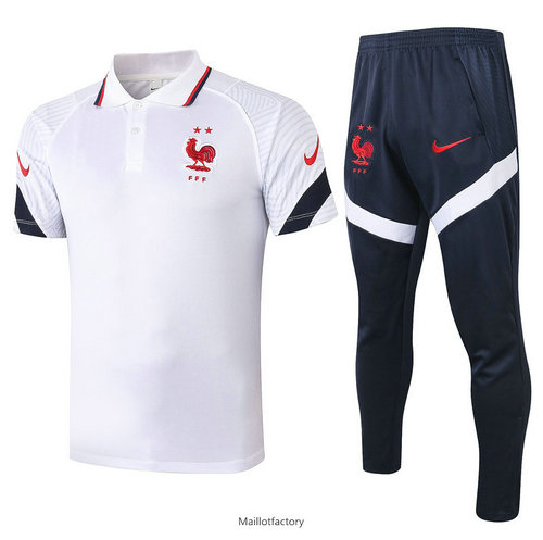 Flocage Kit d'entrainement Maillot France POLO 2020/21 Blanc