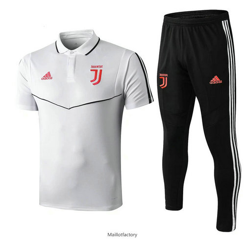 Prix Kit d'entrainement Maillot Juventus POLO 2019/20 Blanc/Noir