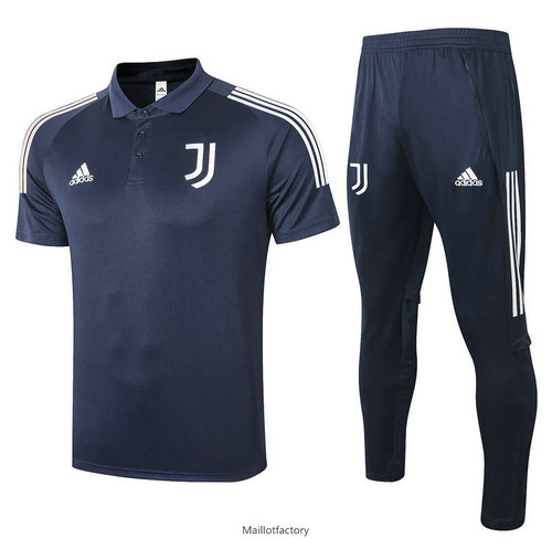 Soldes Kit d'entrainement Maillot Juventus POLO 2020/21 Bleu Marine