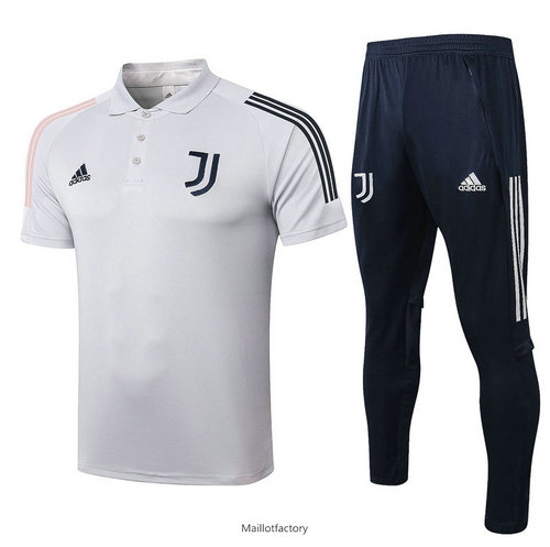 Achat Kit d'entrainement Maillot Juventus POLO 2020/21 Gris Clair