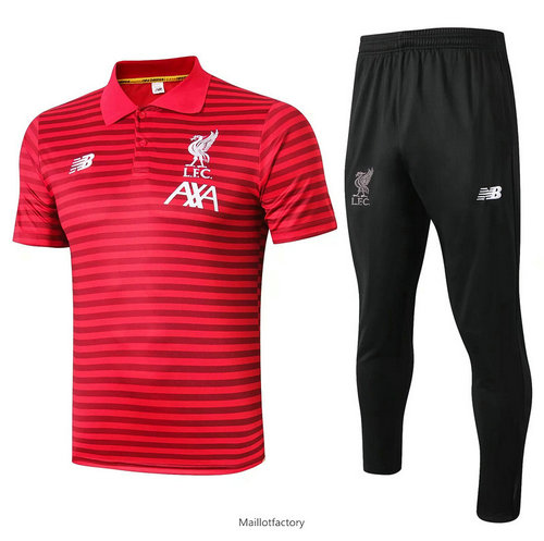 Nouveaux Kit d'entrainement Maillot Liverpool POLO 2019/20 Rouge bande Noir