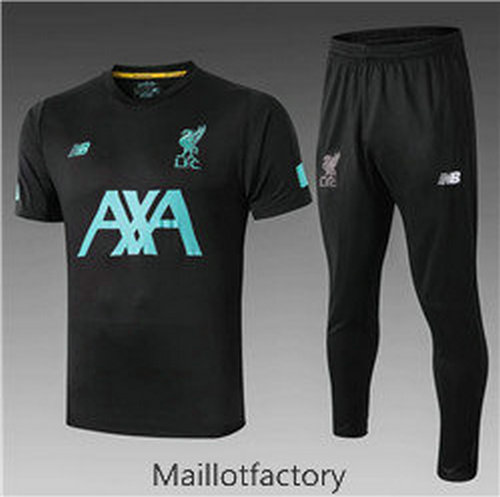 Vente Kit d'entrainement Maillot Liverpool 2019/20 Noir Col V