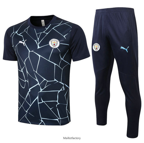 Soldes Kit d'entrainement Maillot Manchester City 2020/21 Bleu Marine