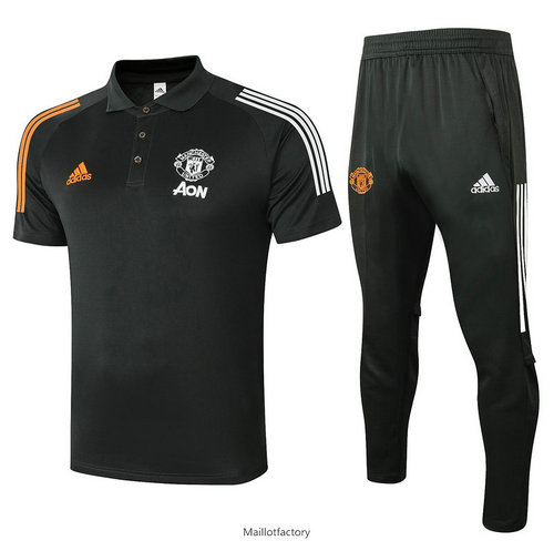 Achetés Kit d'entrainement Maillot Manchester United POLO 2020/21 Gris foncé