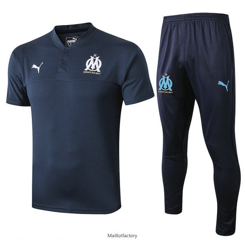 Prix Kit d'entrainement Maillot Marseille 2019/20 Bleu Marine Col V