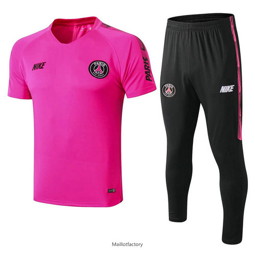 Prix Kit d'entrainement Maillot PSG 2019/20 Rose/Noir Col V