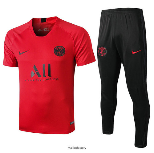 Flocage Kit d'entrainement Maillot PSG 2019/20 Rouge/Noir Col V