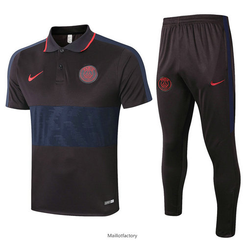 Achetés Kit d'entrainement Maillot PSG POLO 2020/21 Noir/Bleu