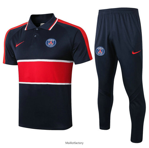 Nouveaux Kit d'entrainement Maillot PSG POLO 2020/21 Bleu Marine/Rouge