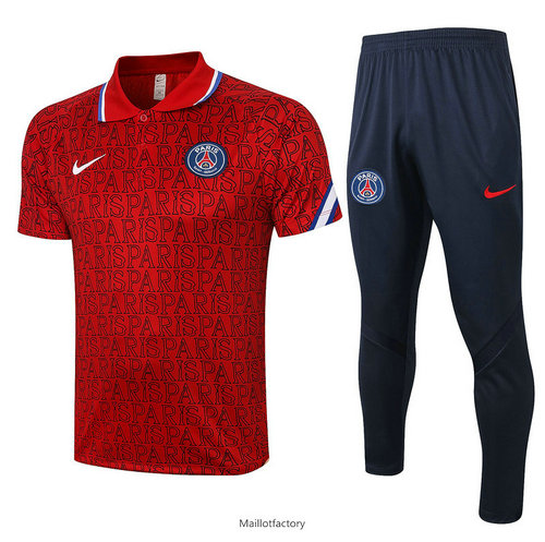 Flocage Kit d'entrainement Maillot PSG POLO 2020/21 Rouge Paris