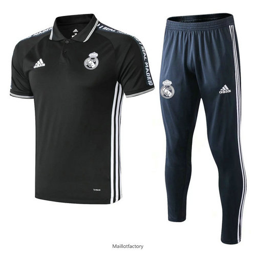 Prix Kit d'entrainement Maillot Real Madrid POLO 2019/20 Noir