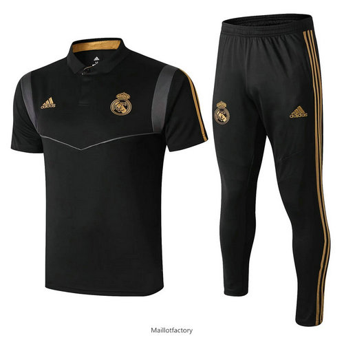 Prix Kit d'entrainement Maillot Real Madrid POLO 2019/20 Noir