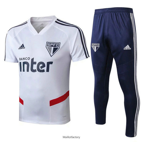 Flocage Kit d'entrainement Maillot Sao Paulo 2019/20 Blanc/Bleu Col V