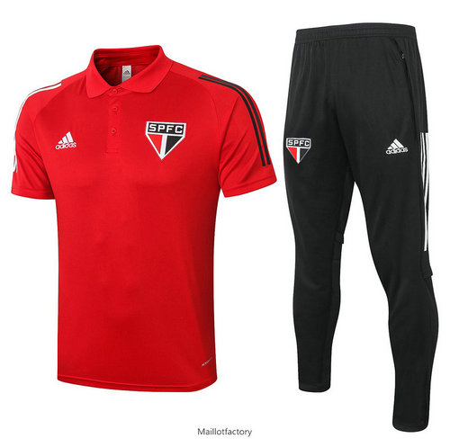 Soldes Kit d'entrainement Maillot São Paulo POLO 2020/21 Rouge