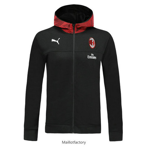 Pas cher Veste a Capuche AC Milan 2019/20 Noir/Rouge