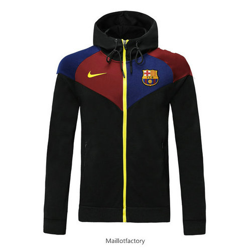 Achetez Veste a Capuche Barcelone 2019/20 Noir/Rouge/Bleu