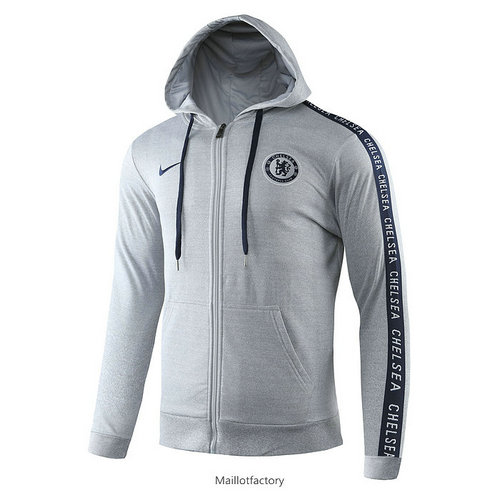 Nouveaux Veste a Capuche Chelsea 2019/20 Gris Vert