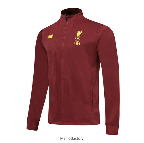 Soldes Veste Liverpool L.F.C 2019/20 Jujube Rouge Col Haut