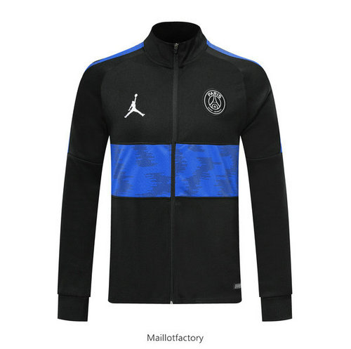 Soldes Veste PSG 2019/20 Noir/Bleu bande