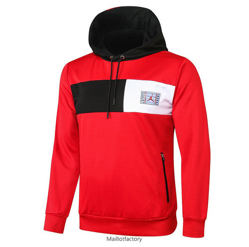 Soldes Veste a Capuche PSG Jordan 2020/21 Rouge/Blanc/Noir