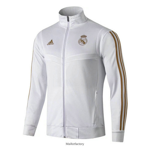 Vente Veste Real Madrid 2019/20 Blanc Col Haut